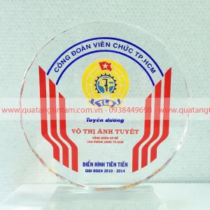 Biểu trưng pha lê, phi 15 (QTTT_PL012)